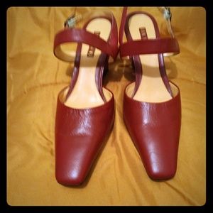 Ann Marino wedge-heel slingbacks